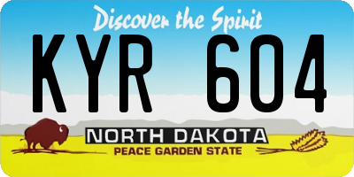 ND license plate KYR604