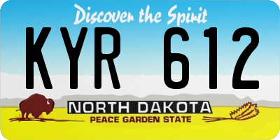 ND license plate KYR612