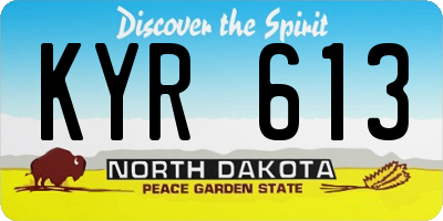 ND license plate KYR613