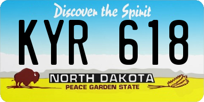 ND license plate KYR618