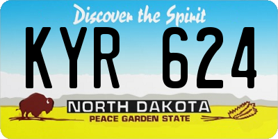 ND license plate KYR624