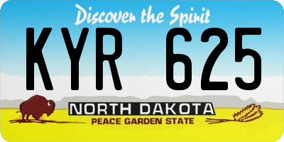 ND license plate KYR625