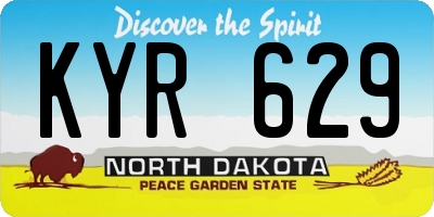 ND license plate KYR629