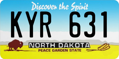 ND license plate KYR631