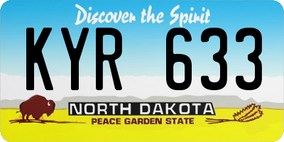ND license plate KYR633