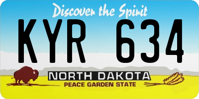 ND license plate KYR634