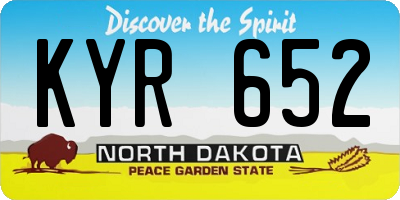 ND license plate KYR652