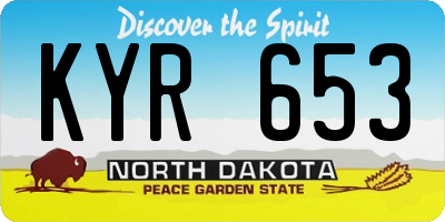 ND license plate KYR653