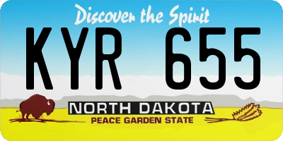 ND license plate KYR655