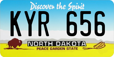 ND license plate KYR656