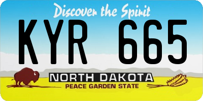ND license plate KYR665