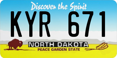 ND license plate KYR671