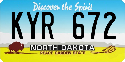 ND license plate KYR672