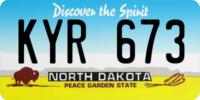ND license plate KYR673
