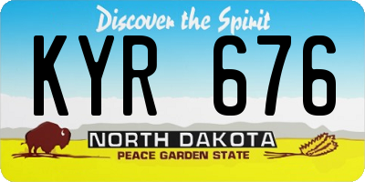 ND license plate KYR676