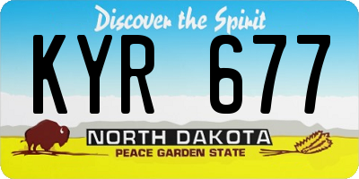 ND license plate KYR677