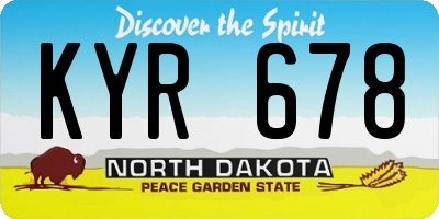 ND license plate KYR678