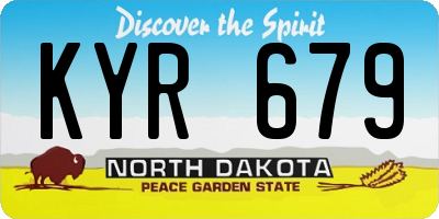 ND license plate KYR679