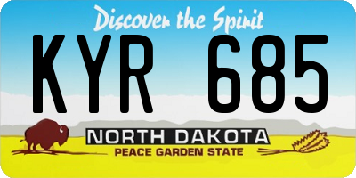 ND license plate KYR685