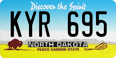 ND license plate KYR695