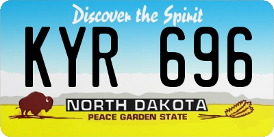 ND license plate KYR696
