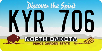 ND license plate KYR706