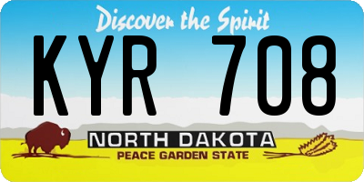 ND license plate KYR708