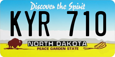 ND license plate KYR710