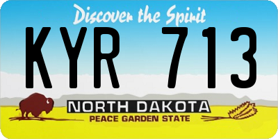 ND license plate KYR713