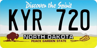 ND license plate KYR720