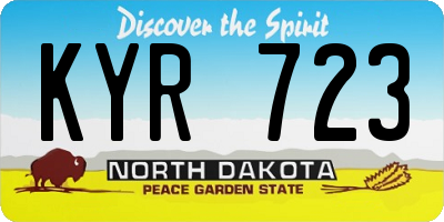 ND license plate KYR723