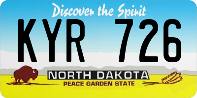 ND license plate KYR726