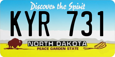 ND license plate KYR731