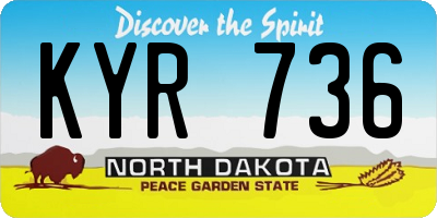 ND license plate KYR736