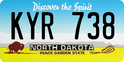 ND license plate KYR738