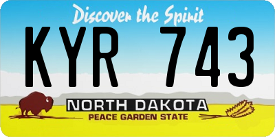 ND license plate KYR743