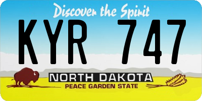 ND license plate KYR747
