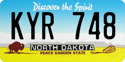 ND license plate KYR748