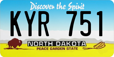 ND license plate KYR751