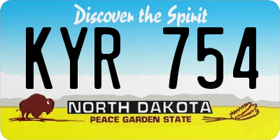 ND license plate KYR754
