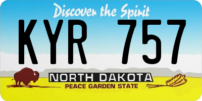 ND license plate KYR757