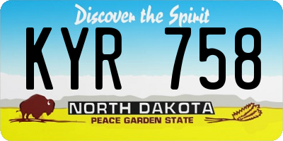 ND license plate KYR758
