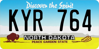 ND license plate KYR764