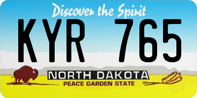 ND license plate KYR765