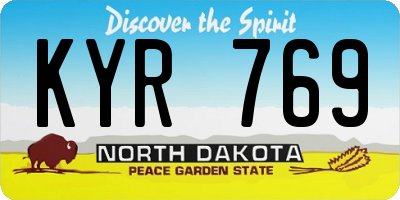 ND license plate KYR769