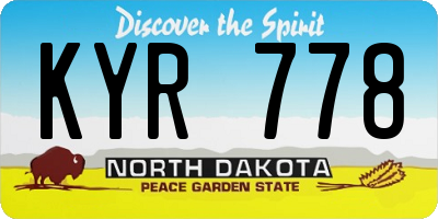 ND license plate KYR778