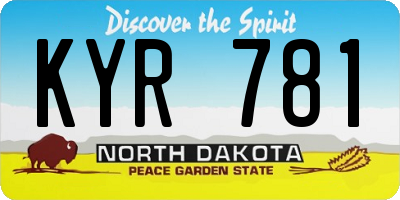 ND license plate KYR781