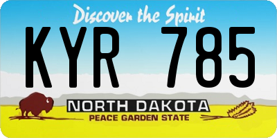 ND license plate KYR785
