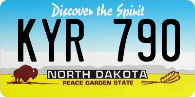 ND license plate KYR790