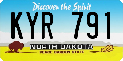 ND license plate KYR791